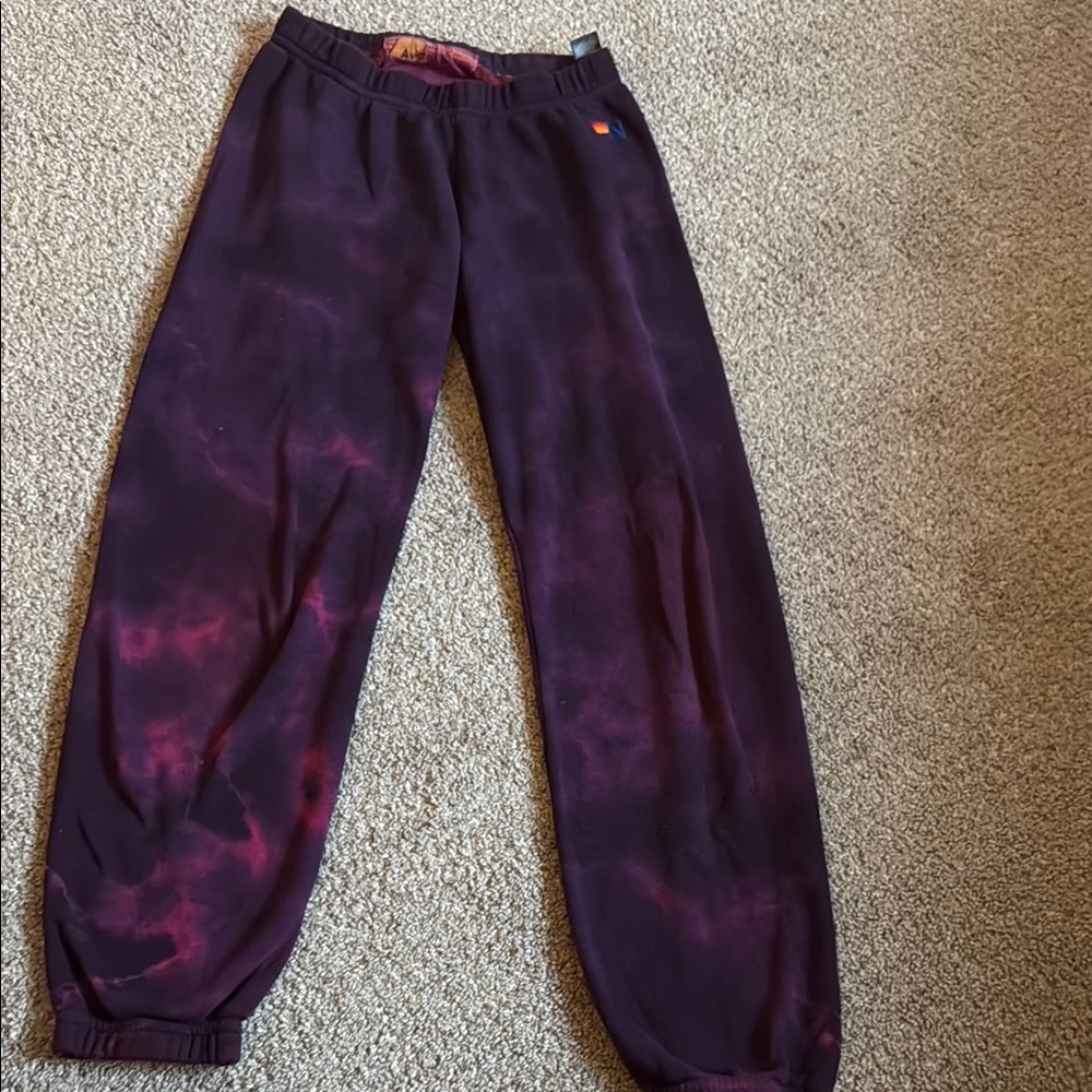 Aviator Nation Purple Track Pants with Tapered Leg